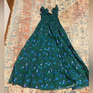 Hill House Ellie Nap Dress in emerald space floral